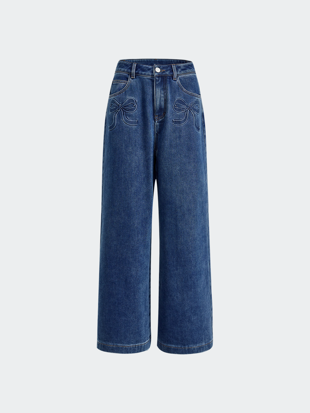 Bow High-Rise Jeans