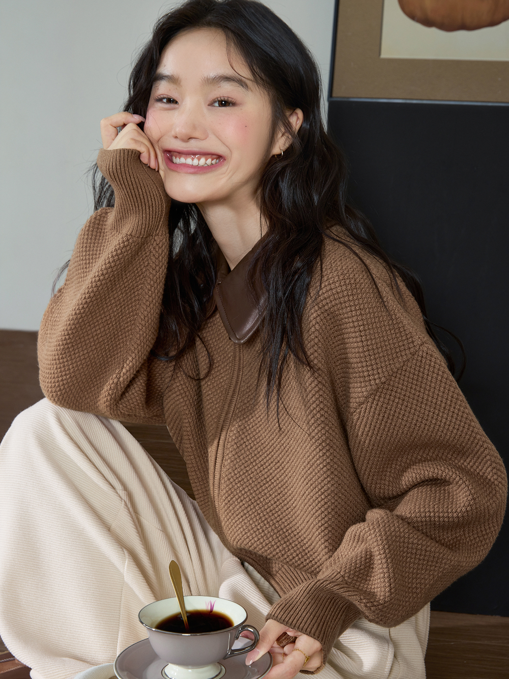 Double Zip Cardigan Sweater