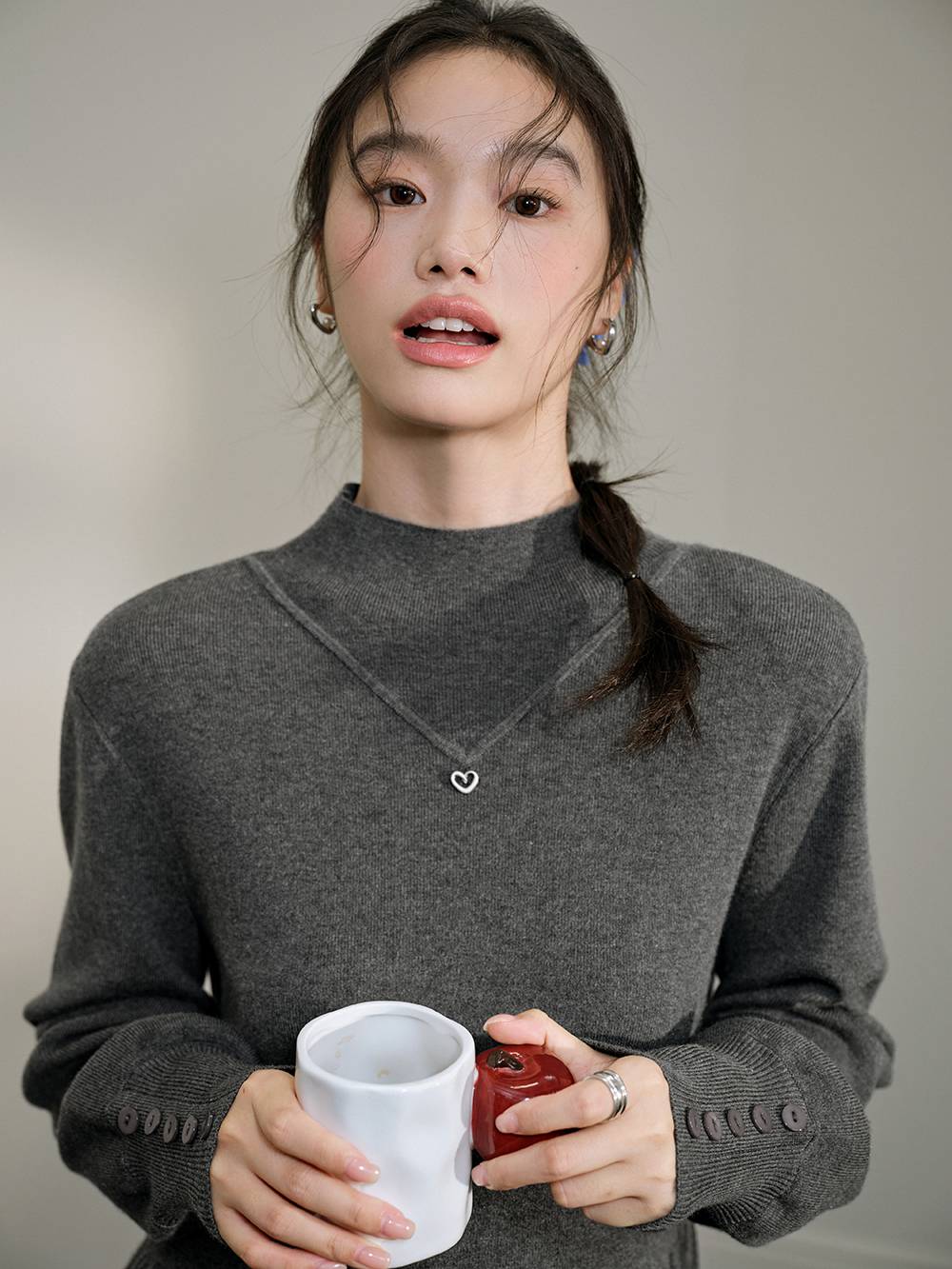 Mock Neck Knit Dress