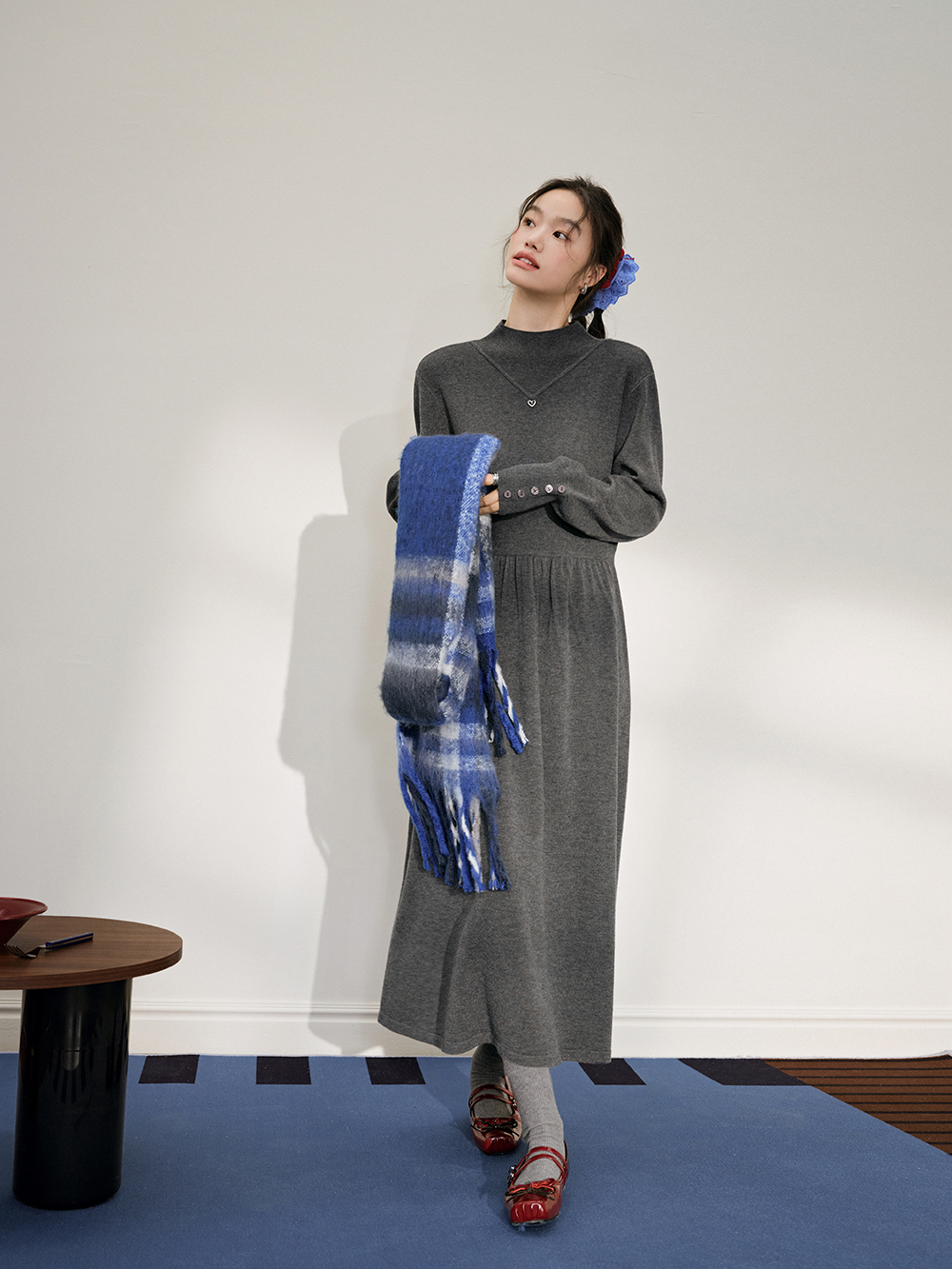 Mock Neck Knit Dress