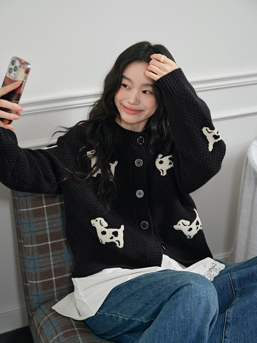 Puppy Cardigan Sweater