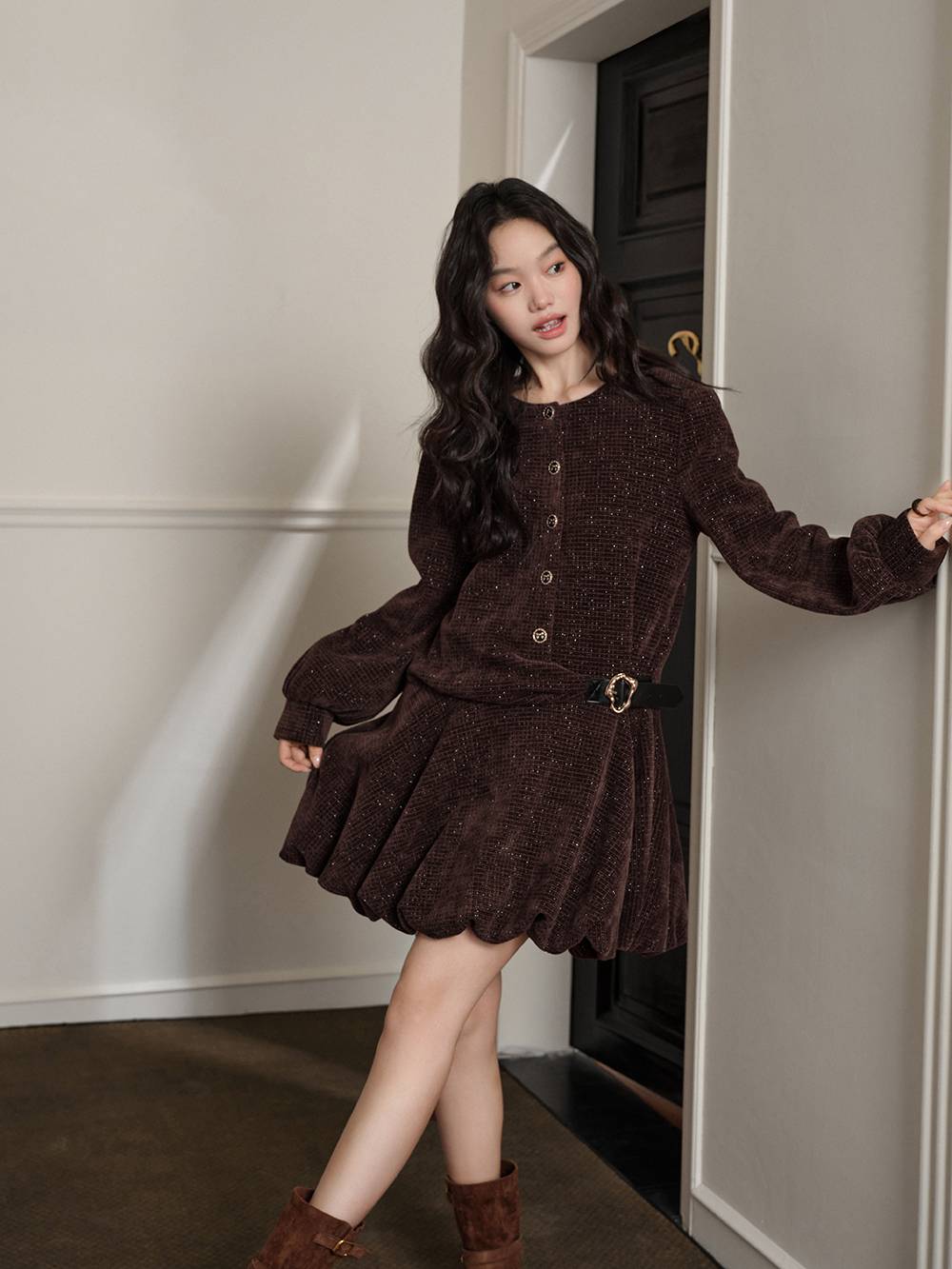 Tweed Bubble Hem Dress